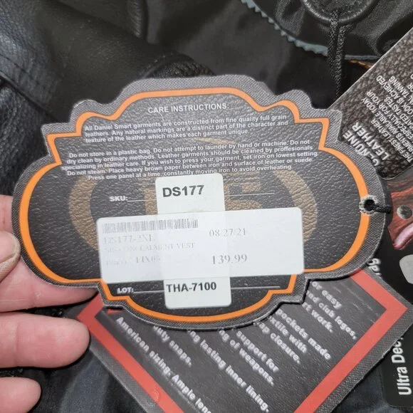 DS Daniel Smart Leather Vest Black Sz XXL - Picture 14 of 14